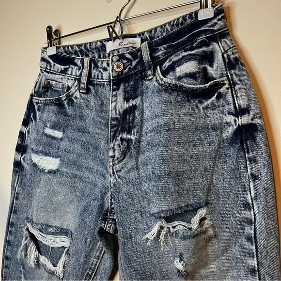 KANCAN Collie Super Distressed Acid Wash High Rise Mom Jeans - Picture 5 of 12